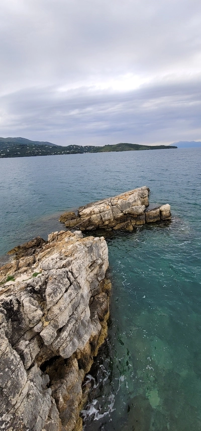 Westernmost point of Ksamil, Albania, known as 'Bad Rock' by locals